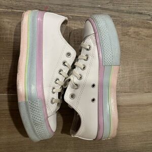 Converse White and Pastel Sneakers